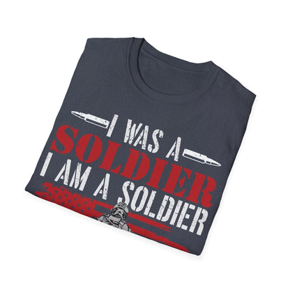 Close-up of the unisex softstyle fabric showing smooth texture and vibrant black color from the chest-side view.