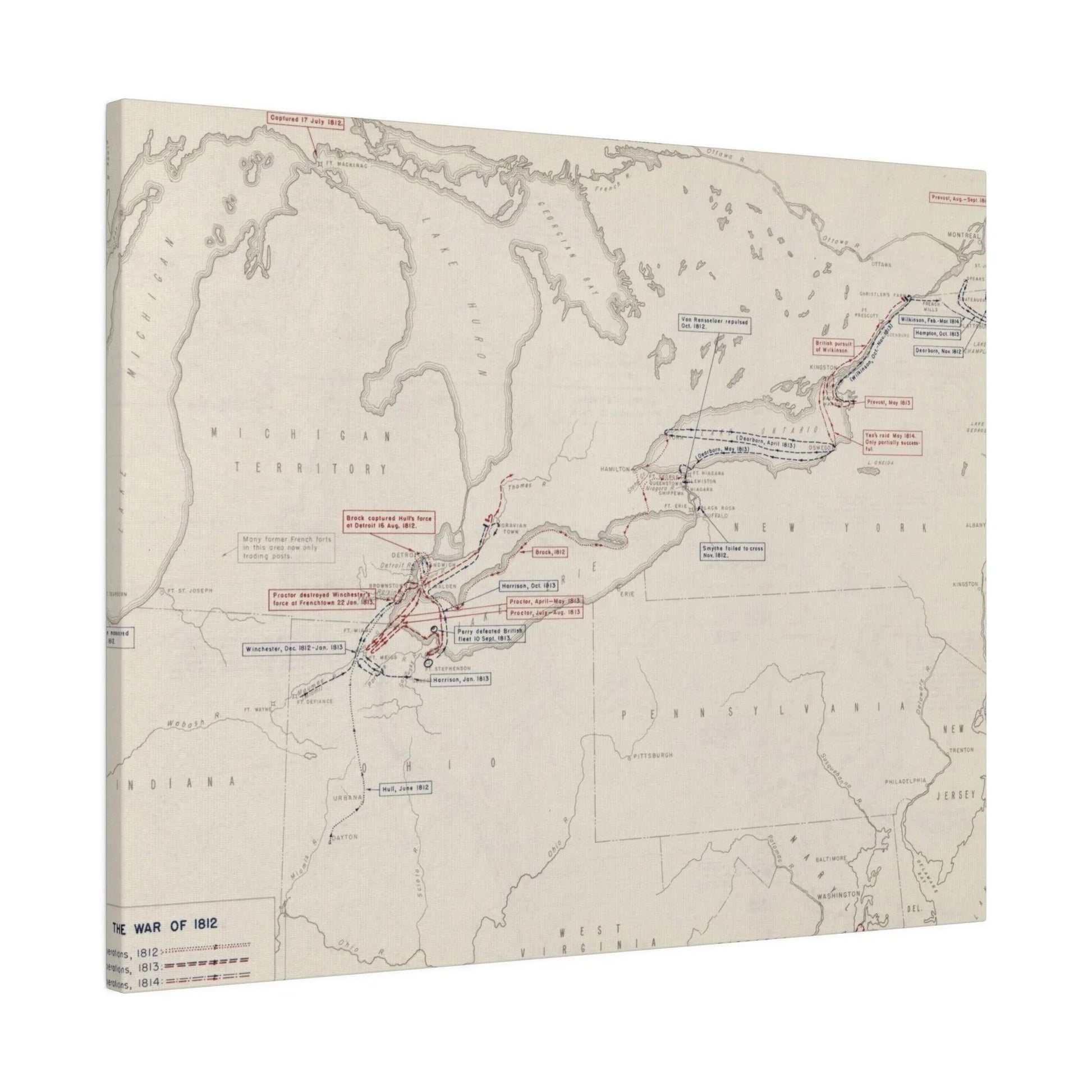 War of 1812, Operations In The North 1812-1814 - Pacific Sky Games