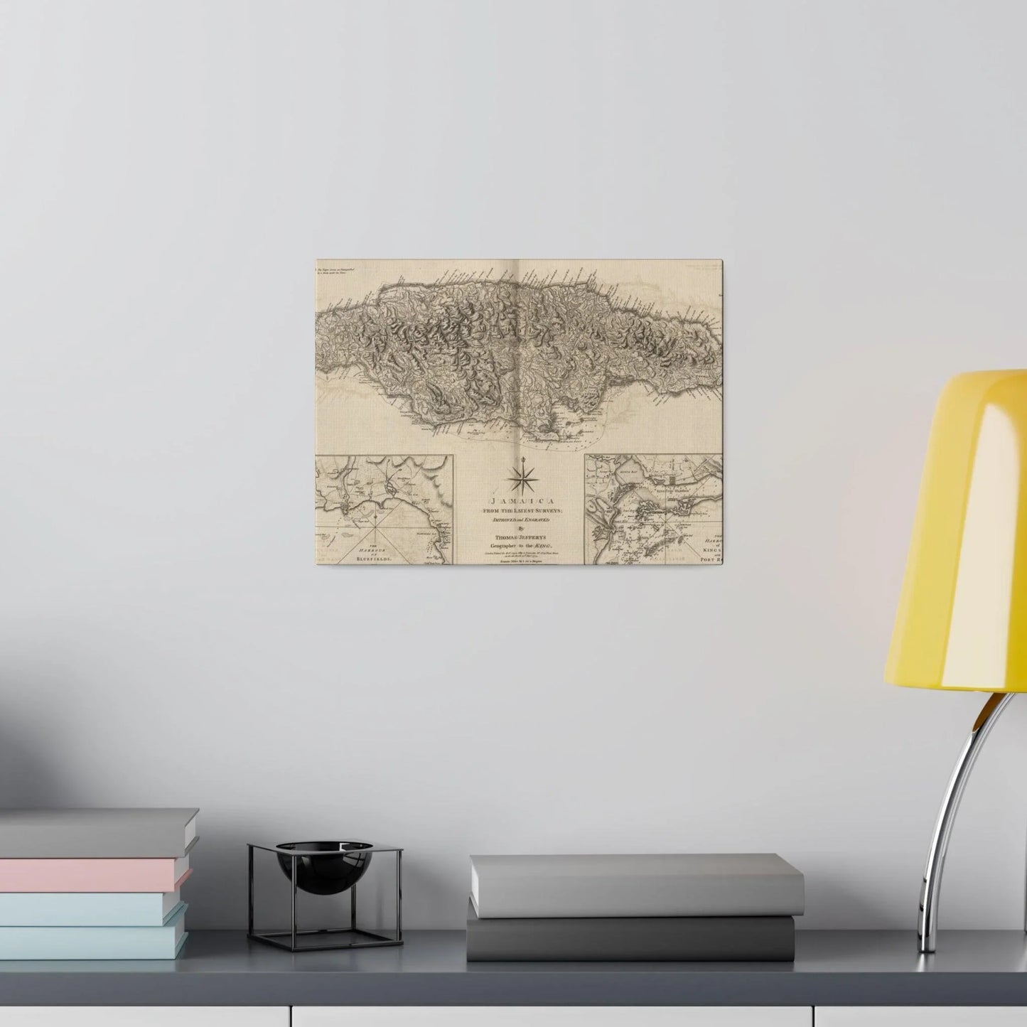 Close-up of Jamaica canvas texture highlighting vibrant blue and green hues with subtle brushstroke details