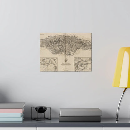 Close-up of Jamaica canvas texture highlighting vibrant blue and green hues with subtle brushstroke details