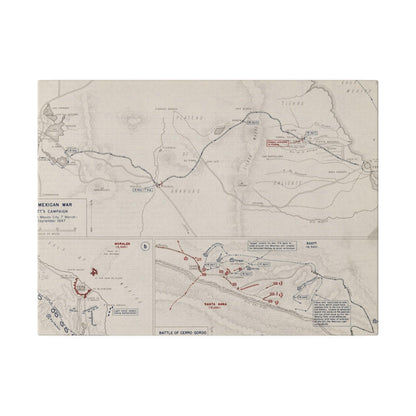 Close-up of textured canvas surface highlighting vintage-style finish and subtle color variations from the Mexican War