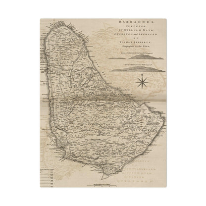 Close-up of the textured canvas material showing beige and brown fibers with subtle stitching details for the Barbadoes