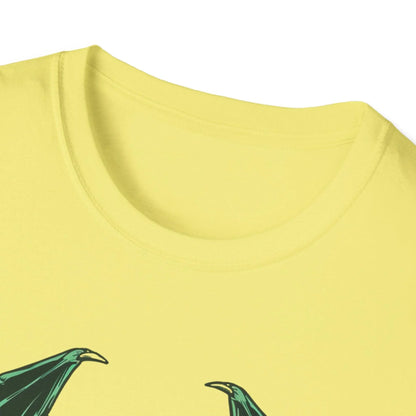 Close-up of the Cthulhu graphic design on the chest, highlighting intricate linework and vibrant ink on soft