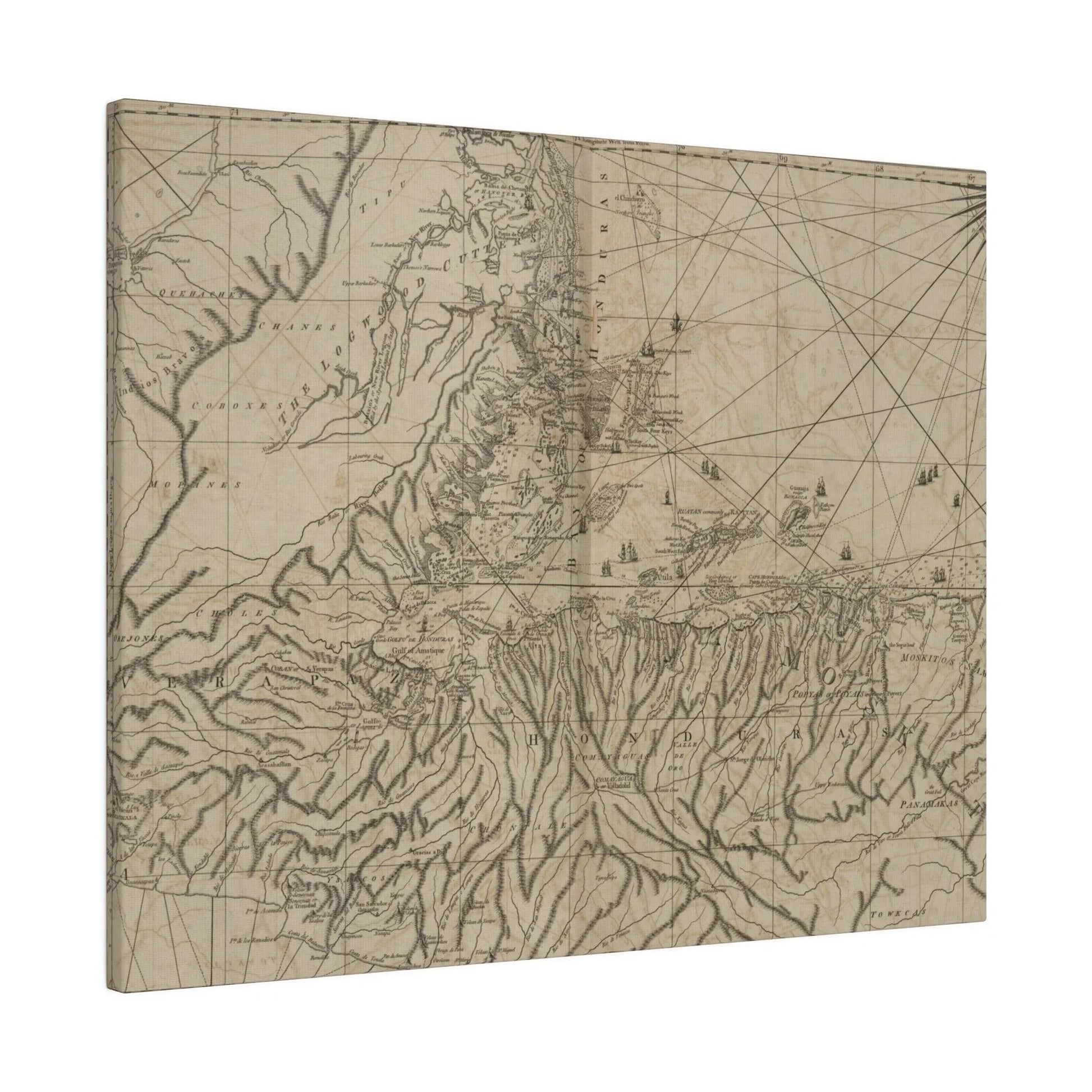 Close-up of textured canvas fabric showcasing subtle weave patterns and natural color variations in the Bay of Honduras