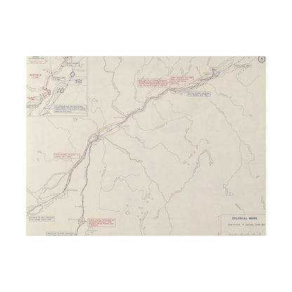 Printify canvas depicting Colonial Wars, Operations in Canada 1759-1760 scene with matte finish, wood frame, eco-friendly