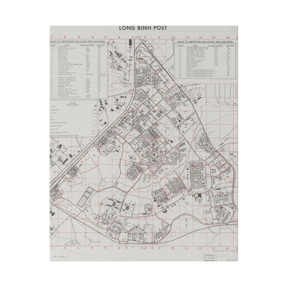 Close-up of the textured canvas surface showcasing natural fibers and subtle color variations of the Long Bình Post, Vietnam