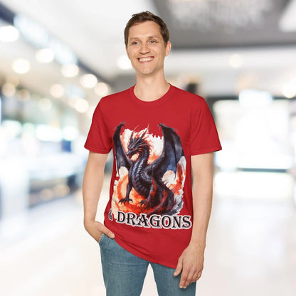 Close-up of the unisex softstyle T-shirt's navy fabric, highlighting the smooth texture and relaxed fit at the hem detail.