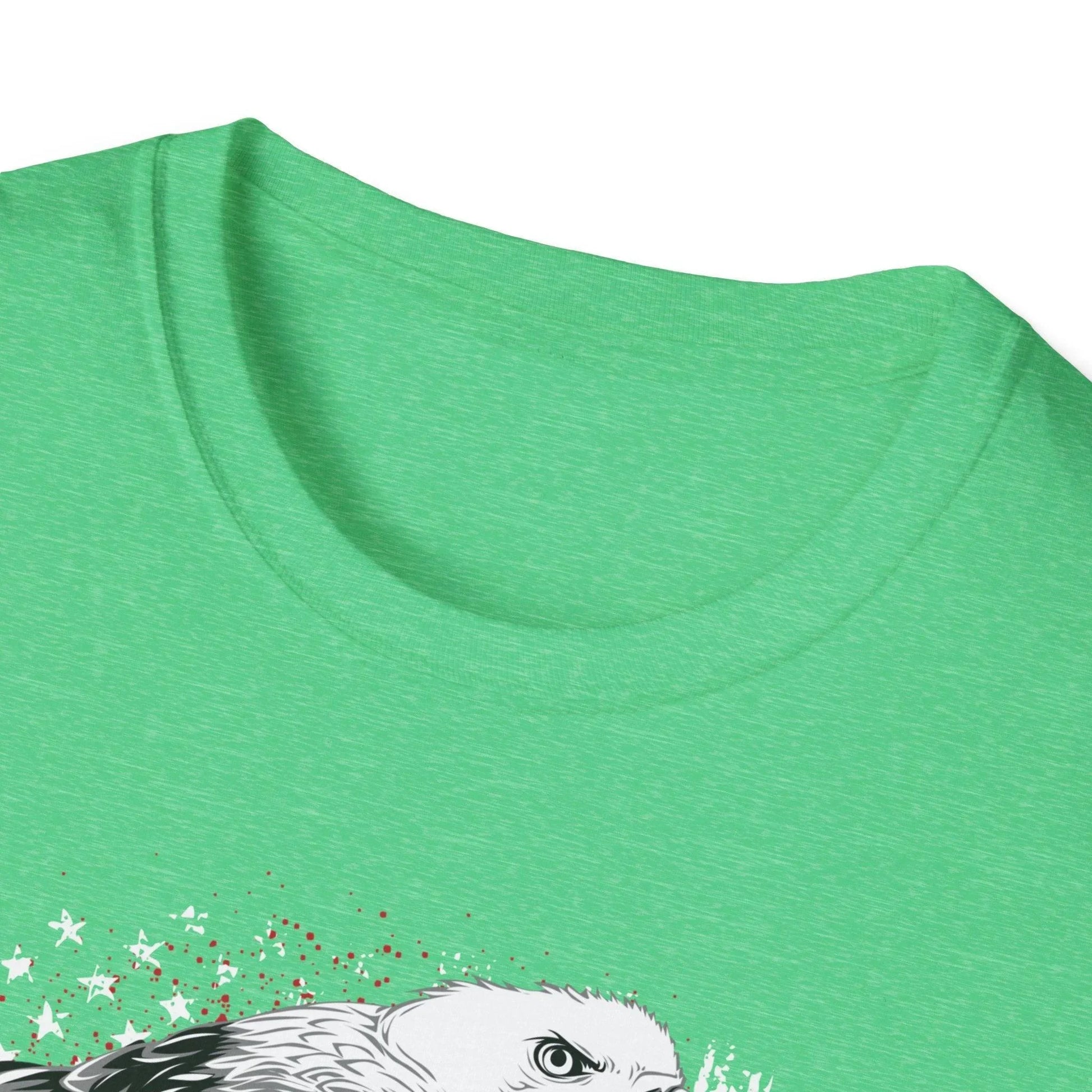 Close-up of the American Veteran T-Shirt’s soft cotton fabric highlighting its relaxed fit and vibrant navy color from a