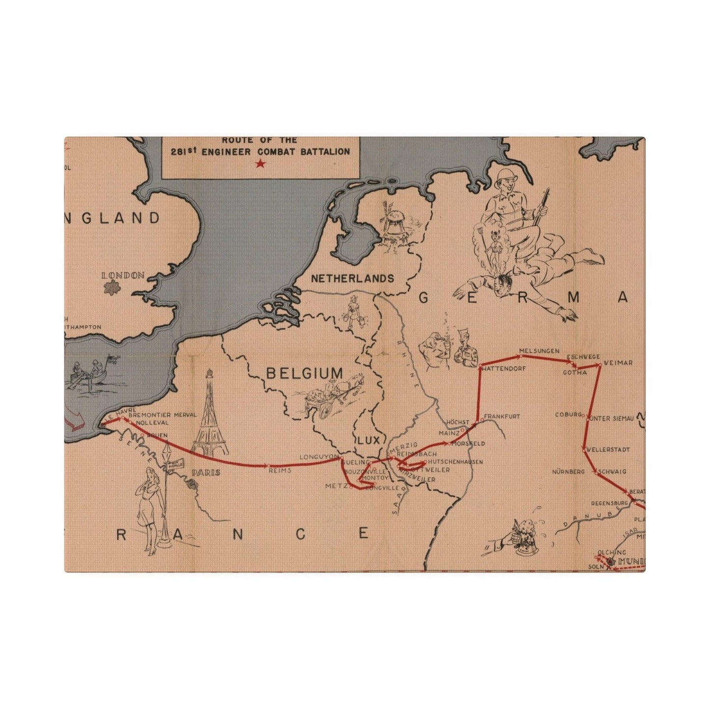 Route of the 281st Engineer Combat Battalion 3 November 1944 to 8 May 1945 - Pacific Sky Games