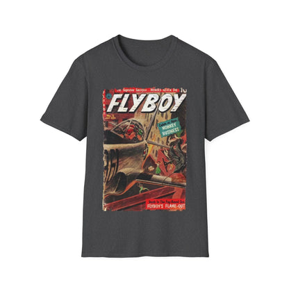 Close-up of the Flyboy No.2 T-Shirt's soft, heather grey fabric showcasing the subtle texture and relaxed fit from a