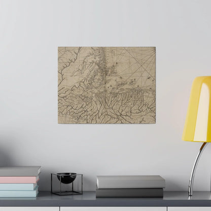 Close-up of textured canvas fabric showing natural fibers and subtle color variations in the Bay of Honduras artwork.