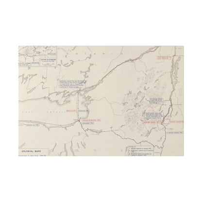 Close-up of canvas texture highlighting aged, woven material with subtle brushstroke details in warm colonial-era tones.