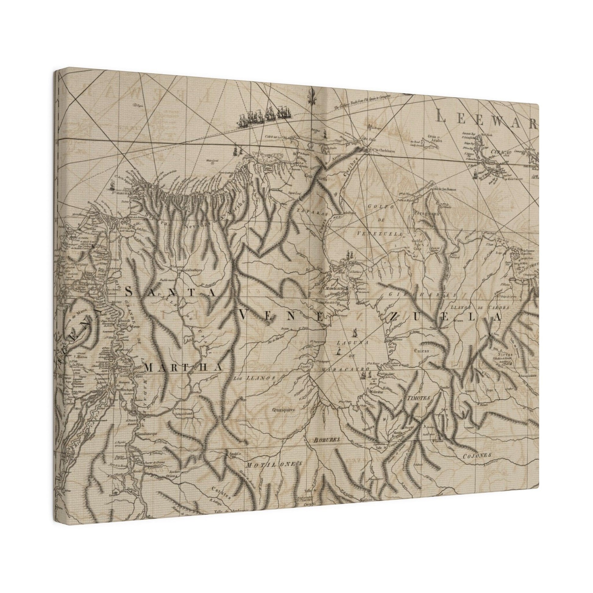 Close-up of textured canvas surface highlighting subtle brushstrokes and matte finish on the Tierra Firma coastal scene.