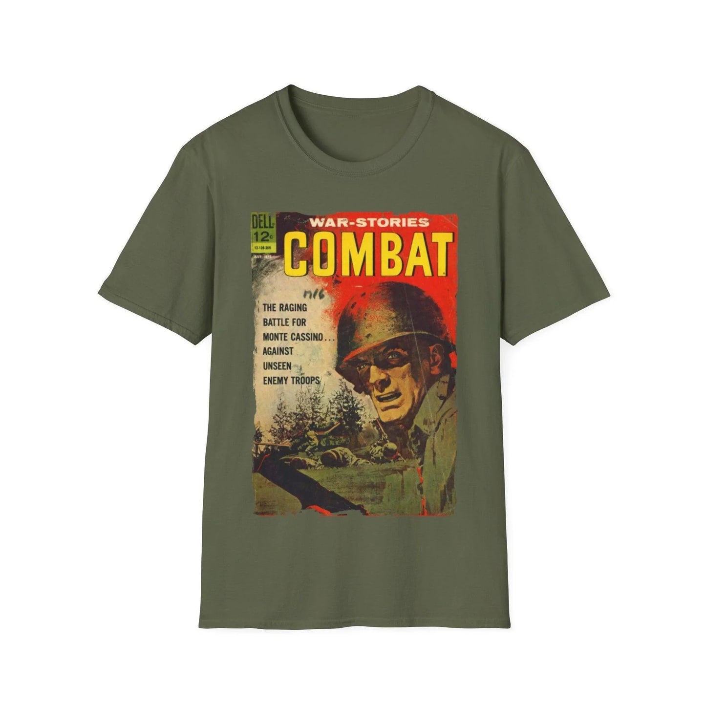 Front neckline detail highlighting the soft cotton fabric and relaxed fit of the Combat Sept 1963 unisex T-shirt in charcoal