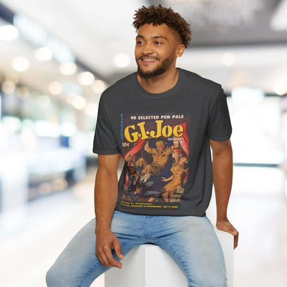 Close-up of the G.I. Joe No.37 T-shirt's collar revealing the soft 100% cotton fabric and reinforced double-stitched