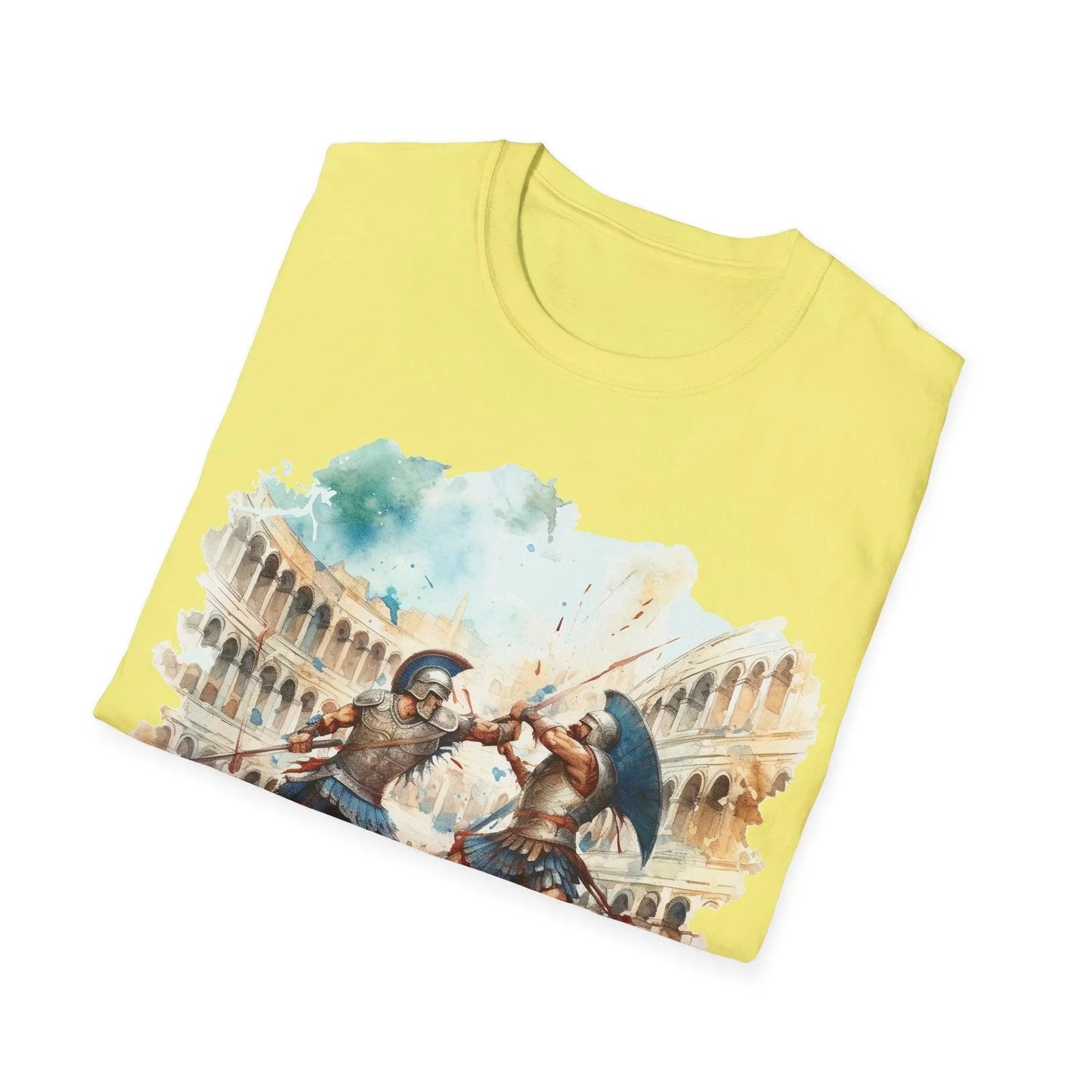 Close-up of the unisex softstyle fabric showing smooth, relaxed fit in deep charcoal, highlighting the comfortable circular