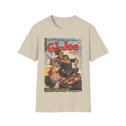 Close-up of the G.I. Joe No.35 soft cotton fabric showing subtle texture and lightweight feel from the chest area.