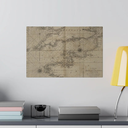 Close-up of the detailed chart featuring nautical symbols and handwritten annotations, highlighting vintage maritime style.