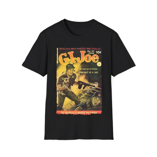 Printify G.I. Joe No.22 unisex cotton crew neck softstyle T-shirt in black with regular fit and DTG printed design