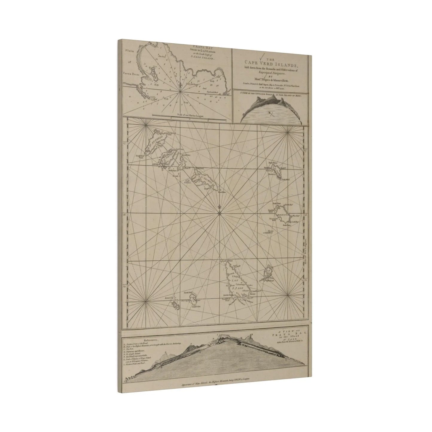 Close-up of the textured canvas featuring detailed stitching and subtle color variations of the Cape Verde Islands design.