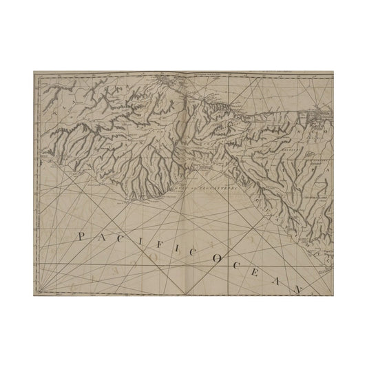 Coast of New Spain canvas print by Printify featuring earthy tones, matte finish, 24x36 inches, ready for wall hanging in