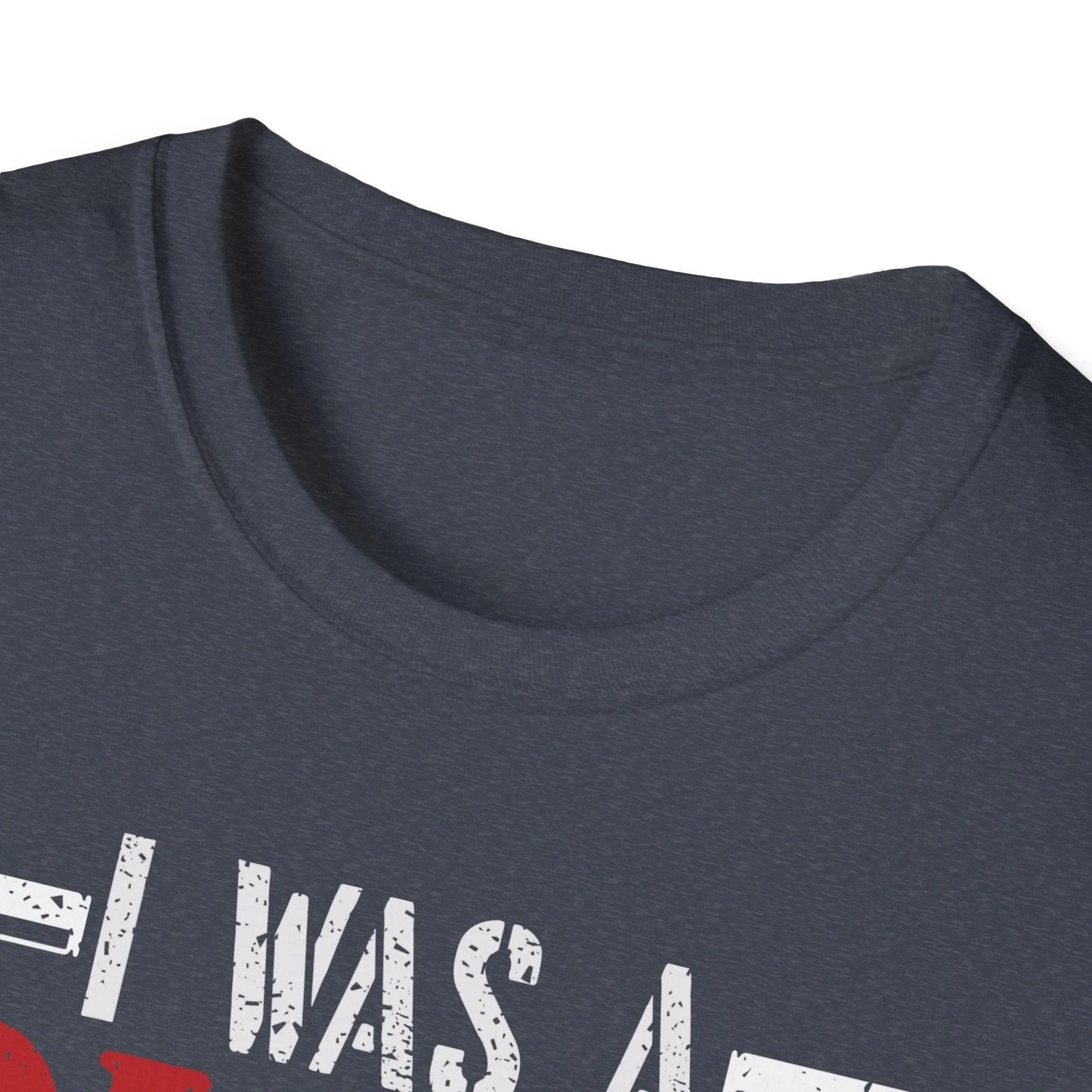 Close-up of the "Always Be A Soldier" black cotton T-shirt neckline showing reinforced stitching and smooth seam detail