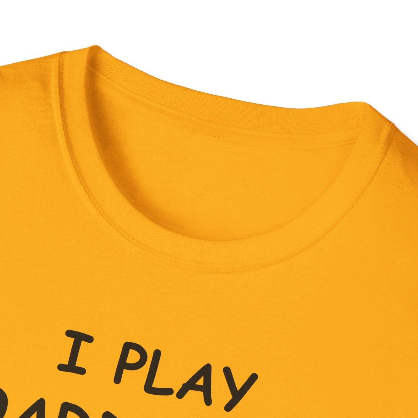 Close-up of the black unisex T-shirt fabric showing soft, smooth texture and subtle stitching along the crew neckline.