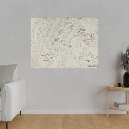 Close-up of canvas texture highlighting detailed brushstrokes and aged finish representing 1862 Civil War scene.