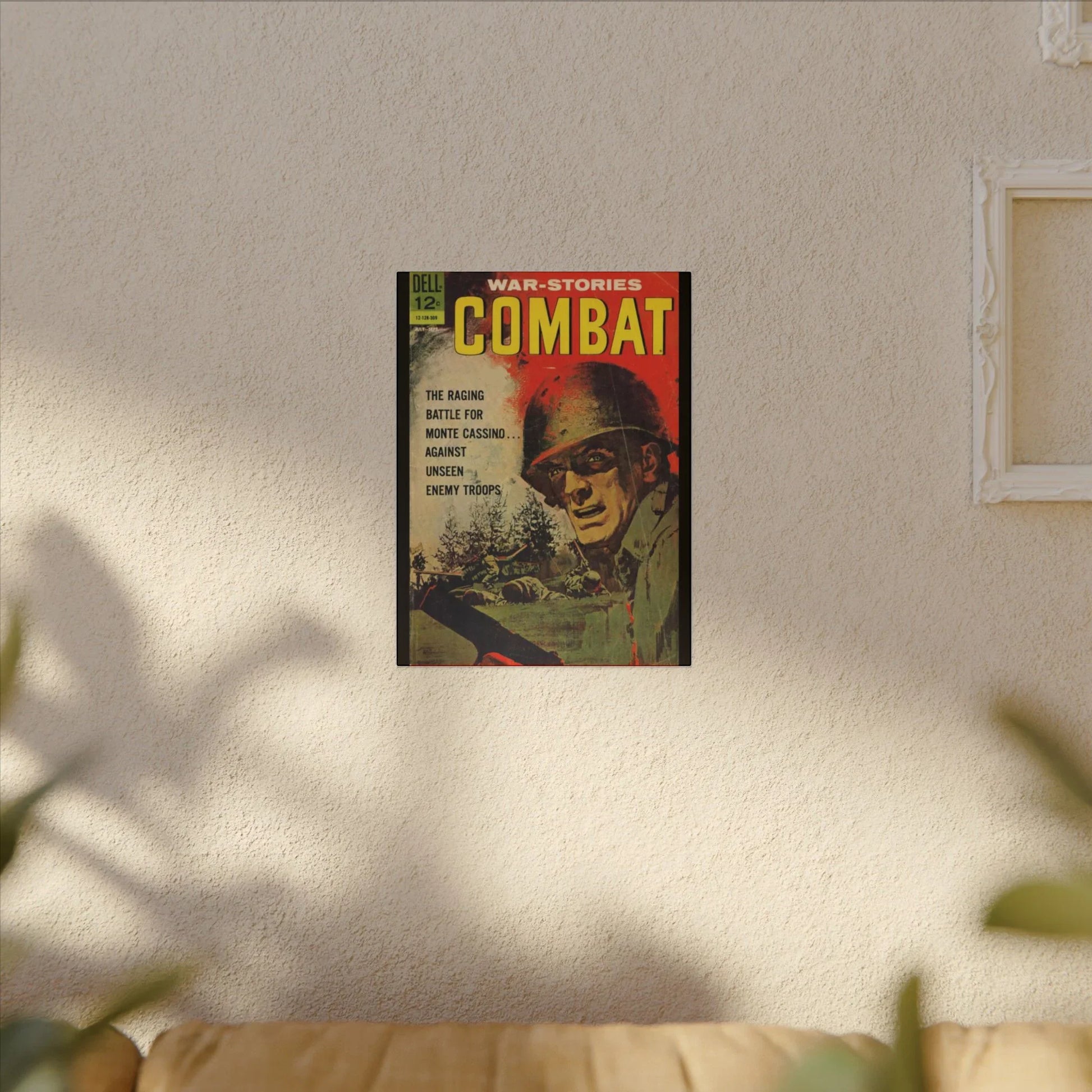 Close-up of textured canvas material showing subtle wear and aged finish in sepia tone, highlighting the fabric's vintage