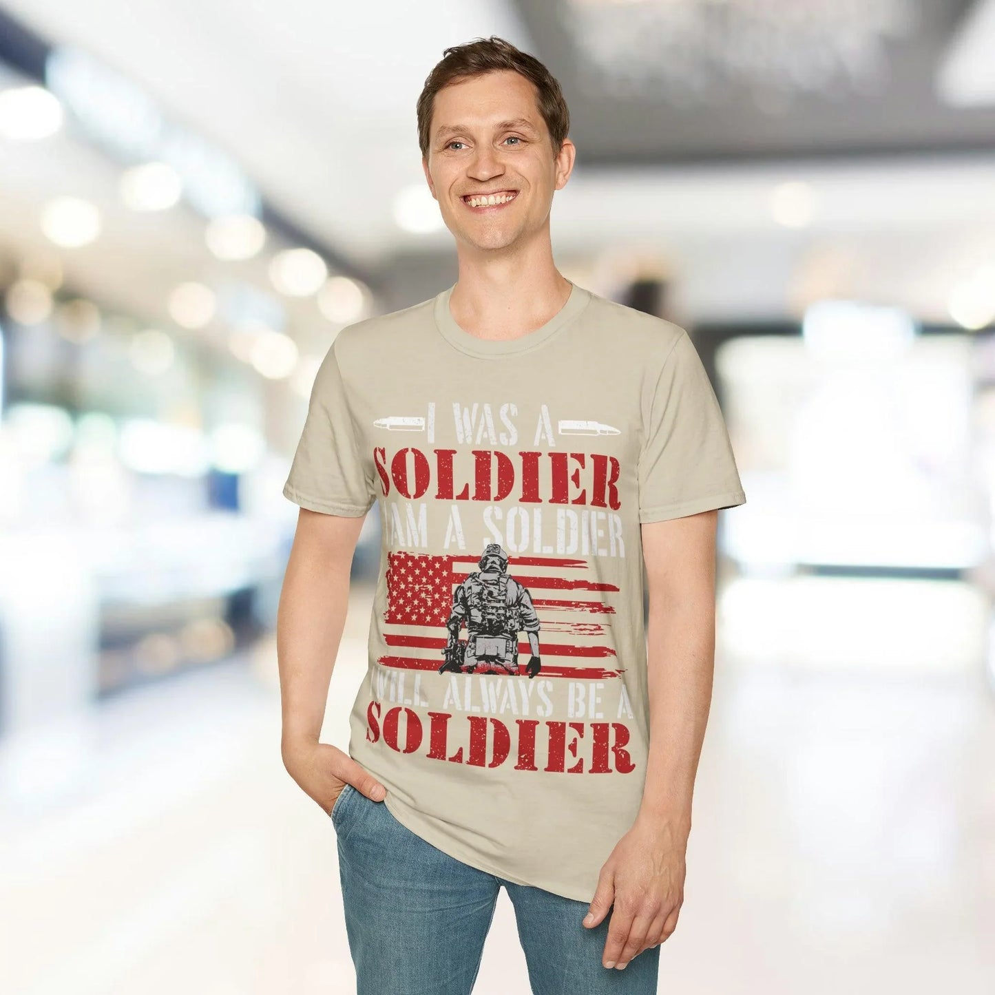 Close-up of the unisex softstyle fabric texture in heather charcoal, highlighting the relaxed fit and subtle stitching