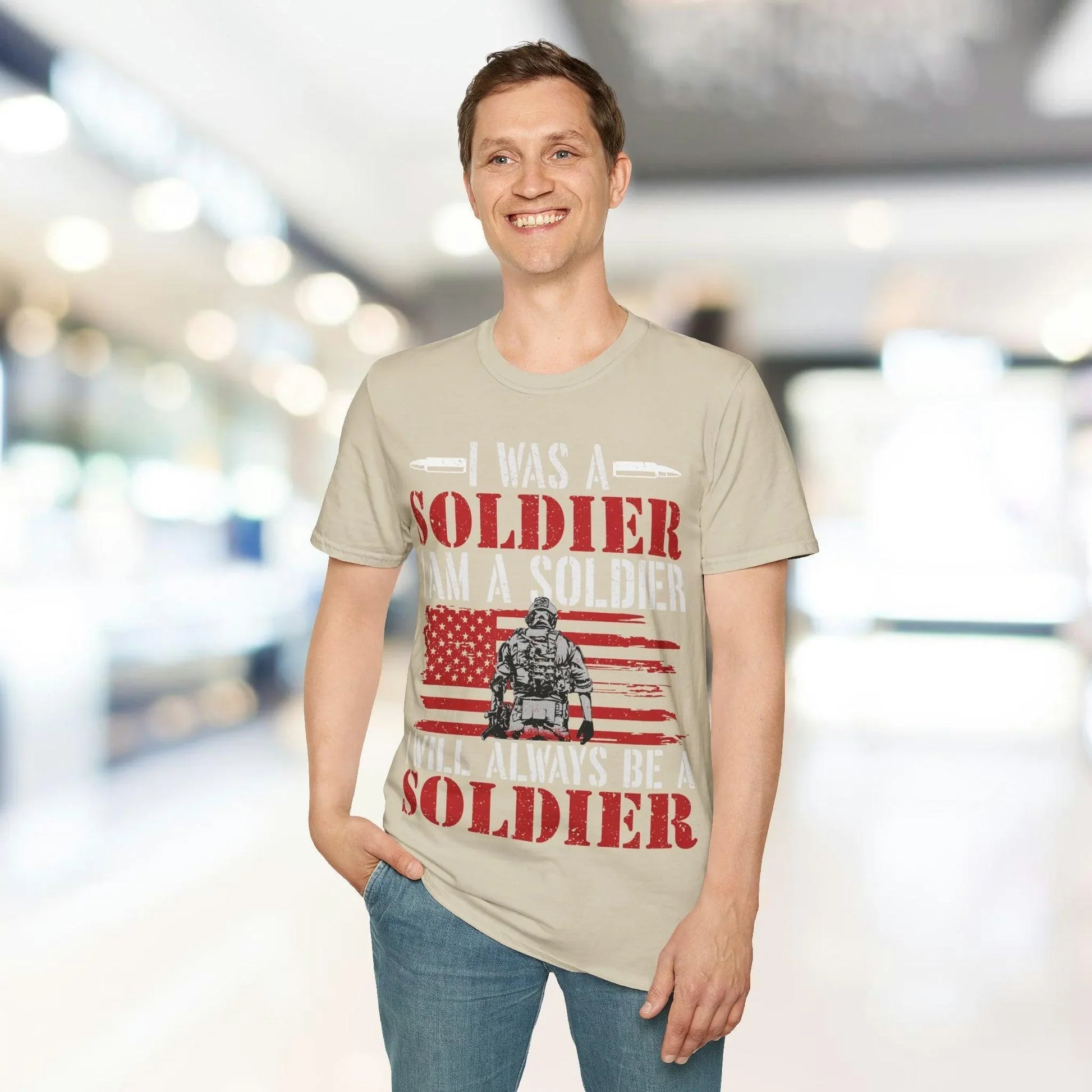 Close-up of the unisex softstyle fabric texture in heather charcoal, highlighting the relaxed fit and subtle stitching