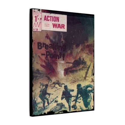 Printify Action War #28 canvas wall art in matte finish, 24x36 inches, eco-friendly, ready to hang for home decor placement