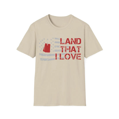 Close-up of the soft, heather navy fabric showing subtle texture and relaxed fit neckline detail of the unisex T-Shirt.