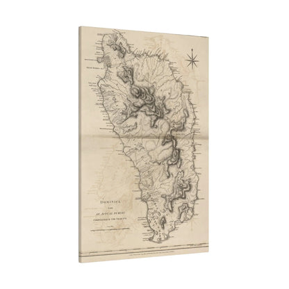 Close-up of the Dominica canvas showcasing textured brushstrokes and deep navy color at an upward angle.