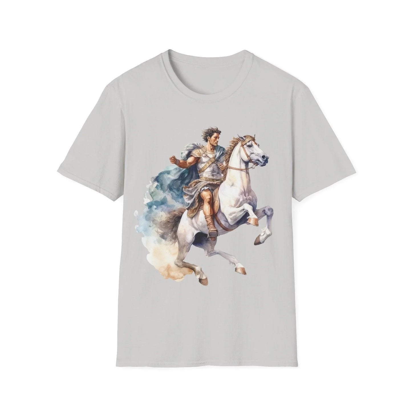 Close-up of the unisex softstyle T-shirt's vibrant navy fabric, showcasing smooth texture and reinforced neckline stitching