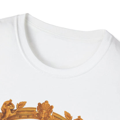 Close-up of the navy blue fabric showcasing the soft, smooth texture and subtle embossed ancient emperor emblem on the chest