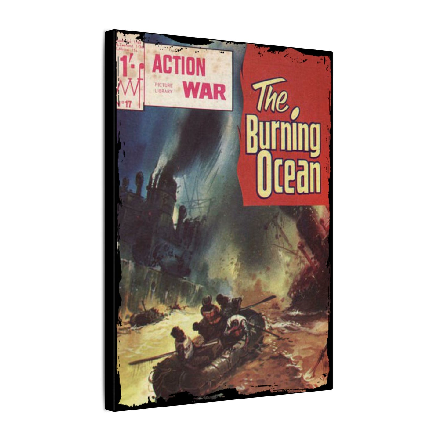 Printify Action War #17 canvas wall art, 24x36 inches, matte finish, eco-friendly wood frame, ready to hang for indoor decor