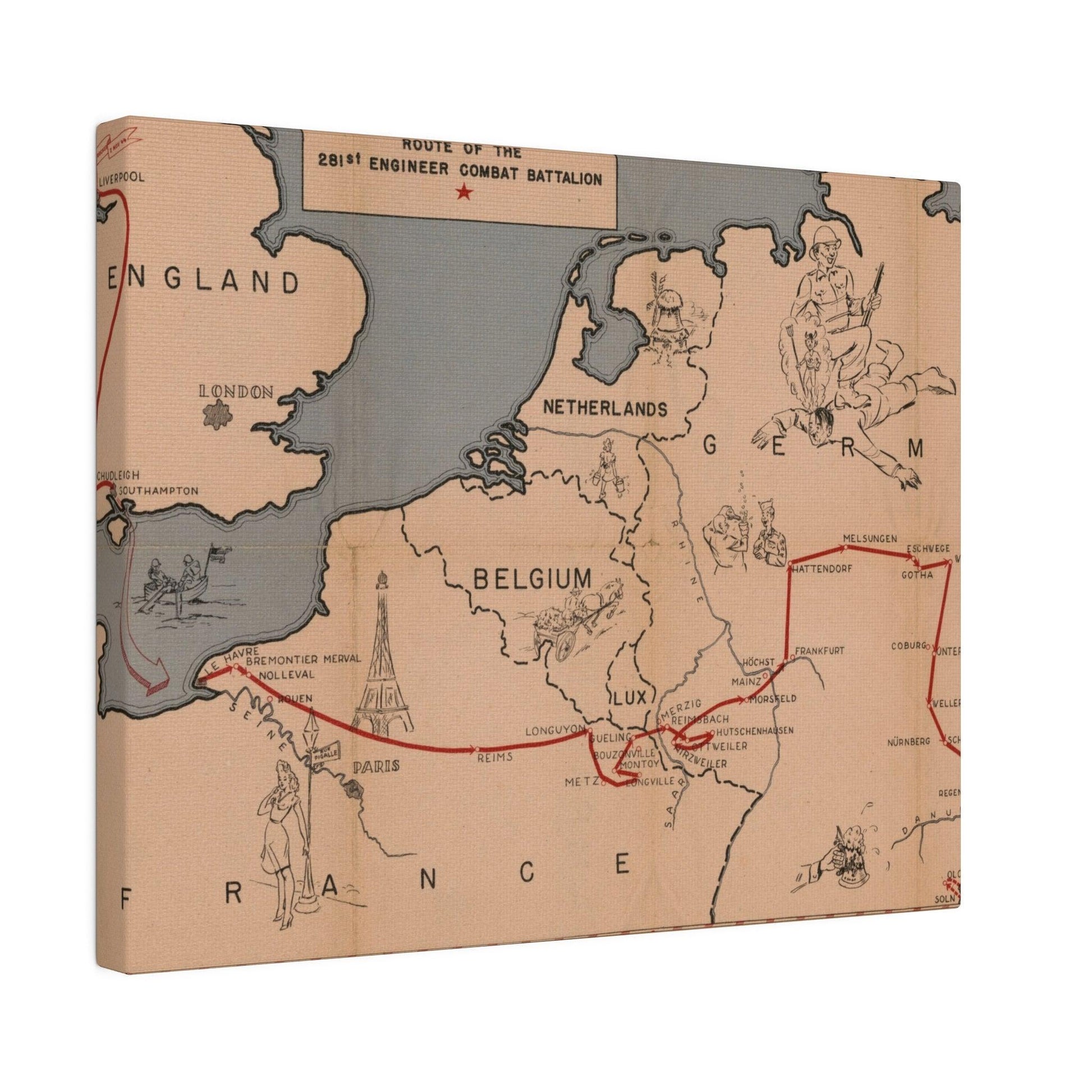 Route of the 281st Engineer Combat Battalion 3 November 1944 to 8 May 1945 - Pacific Sky Games
