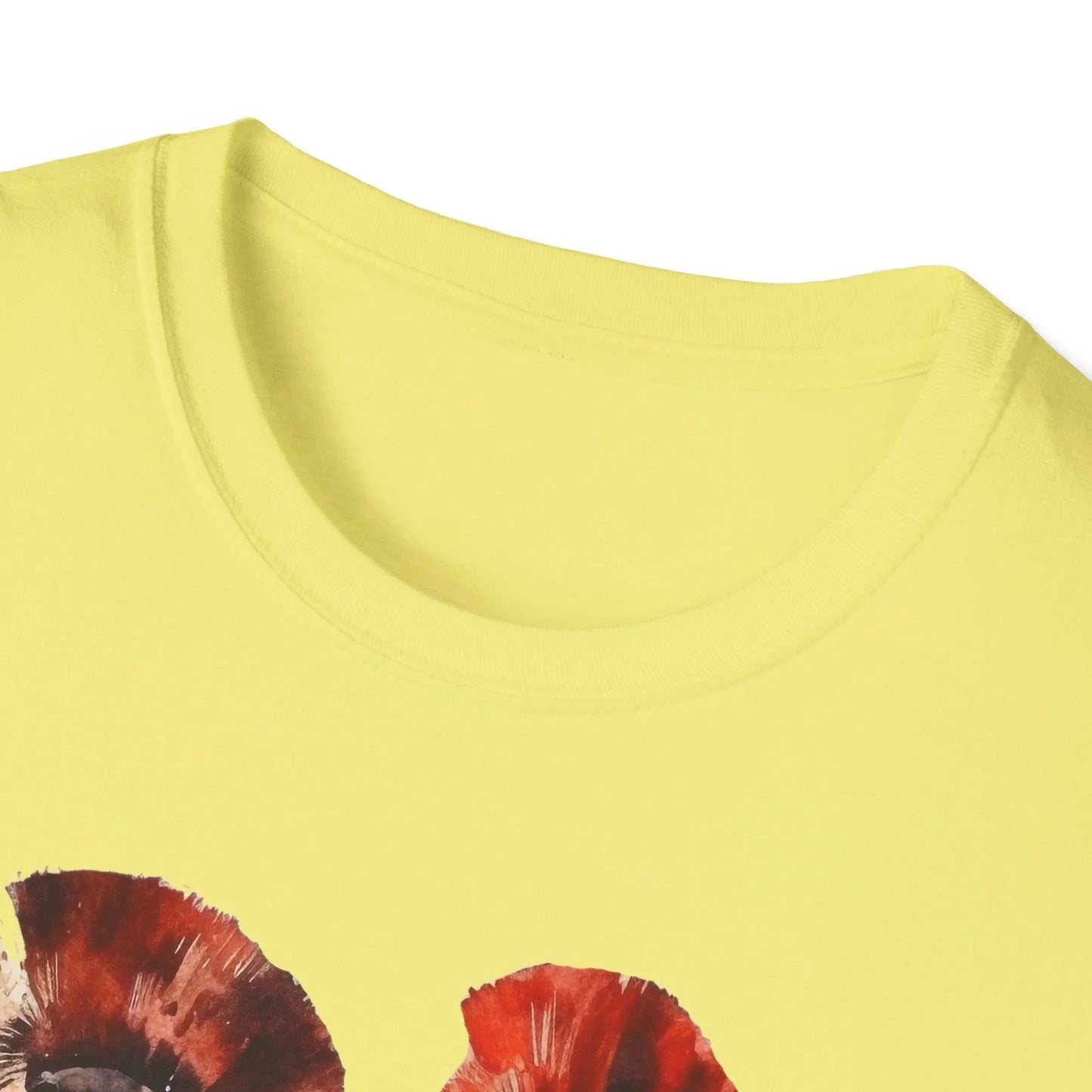 Close-up of the unisex crew neckline and soft cotton fabric texture in charcoal gray on the Ancient Warrior 2 T-Shirt.