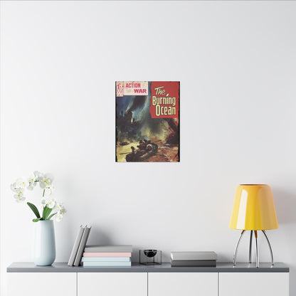 Close-up of the canvas material's textured surface highlighting vibrant printed artwork and fine fiber details.