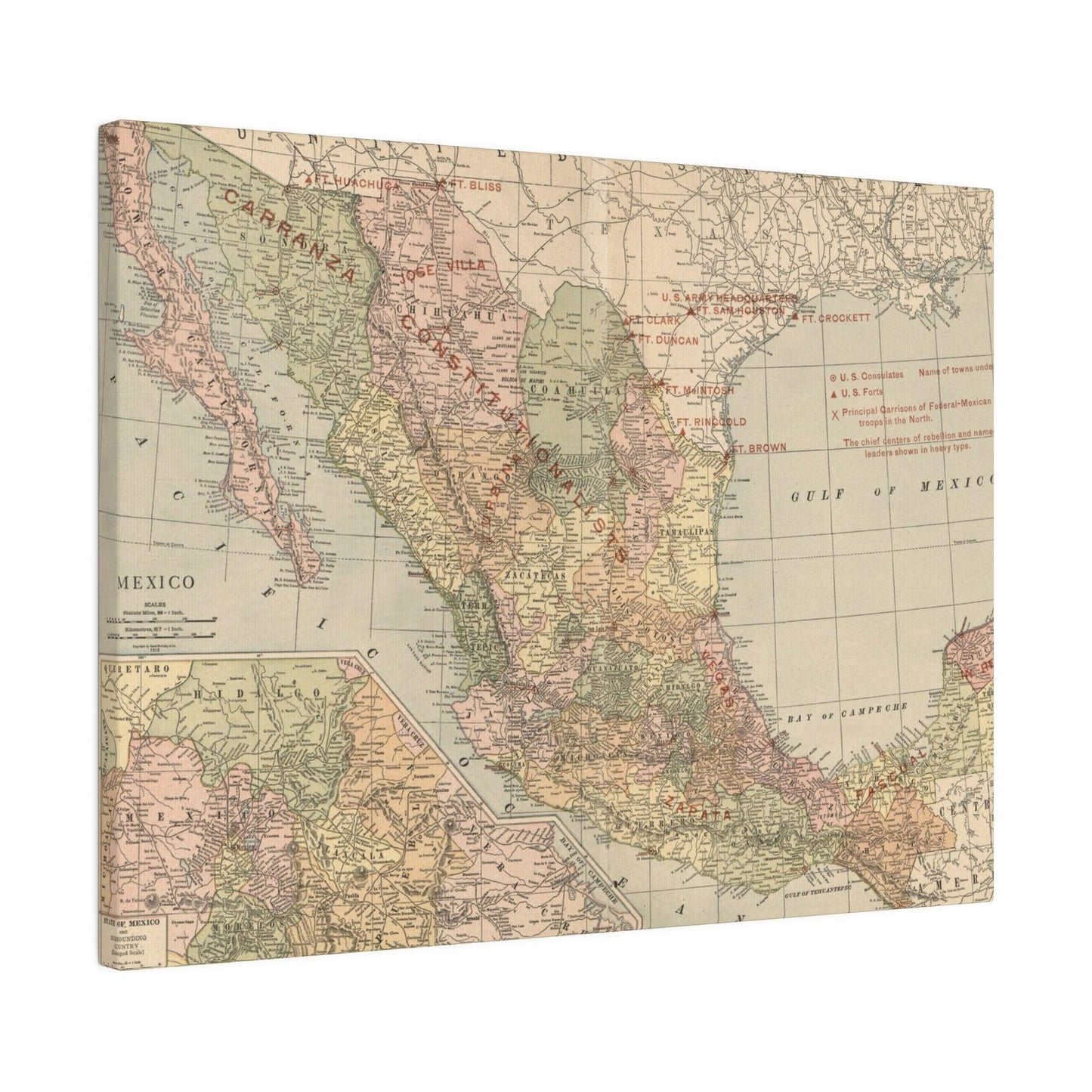 Close-up of detailed brushstrokes highlighting the vivid red and navy colors capturing the dynamic scene from a top-down