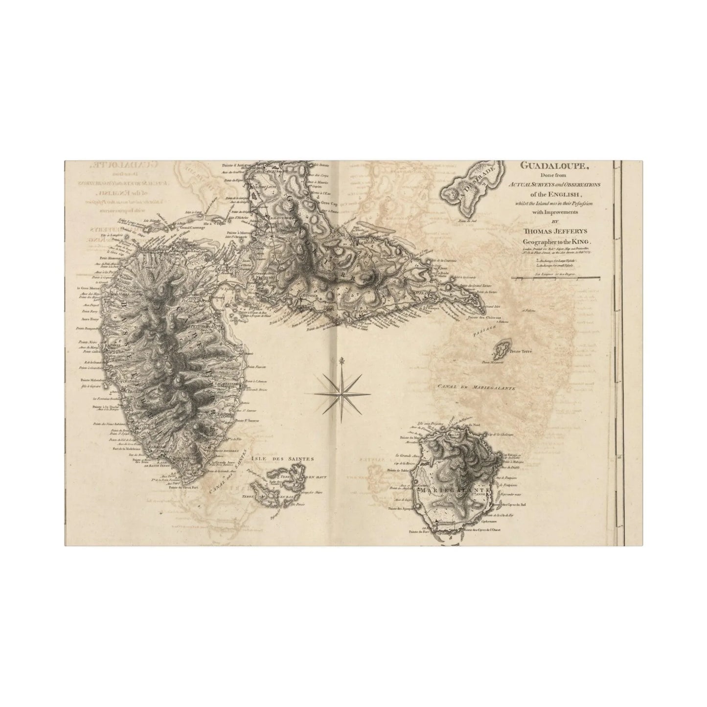 Close-up of the Guadaloupe canvas corner showing textured fabric weave and natural beige finish detail.