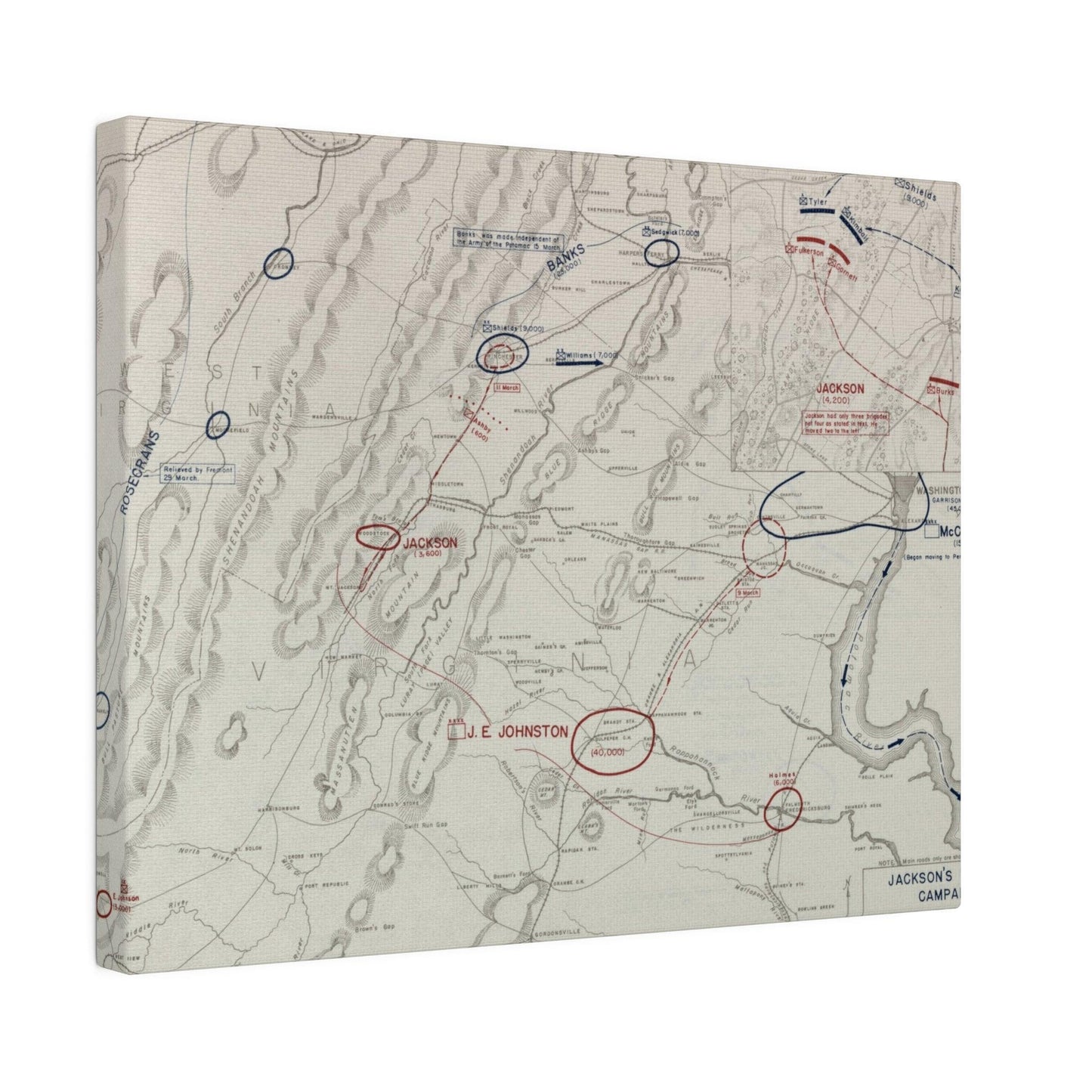 Close-up of detailed canvas texture showing aged, faded coloration and subtle brushstrokes from the Jackson's Valley