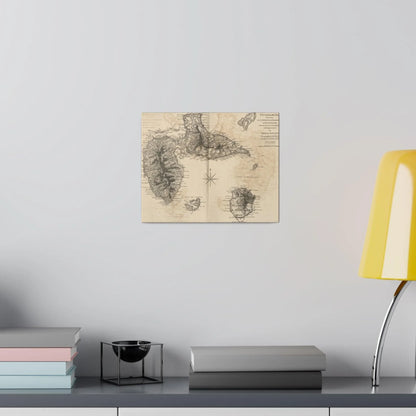 Close-up of the Guadaloupe canvas’s textured fabric showing subtle weave details and matte finish from a slight side angle.