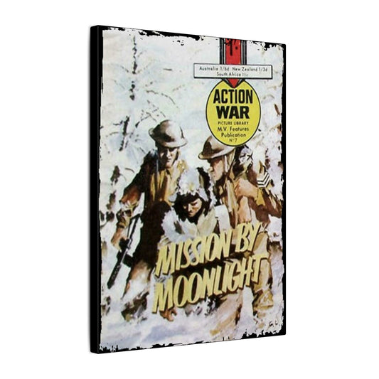 Printify Action War #7 canvas wall art, 24x36 inches, matte finish, eco-friendly material, ready to hang for home decor