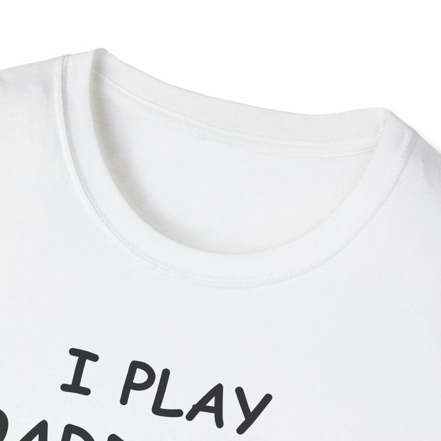 Close-up of the black unisex T-shirt's collar and shoulder seam highlighting smooth fabric finish and reinforced stitching