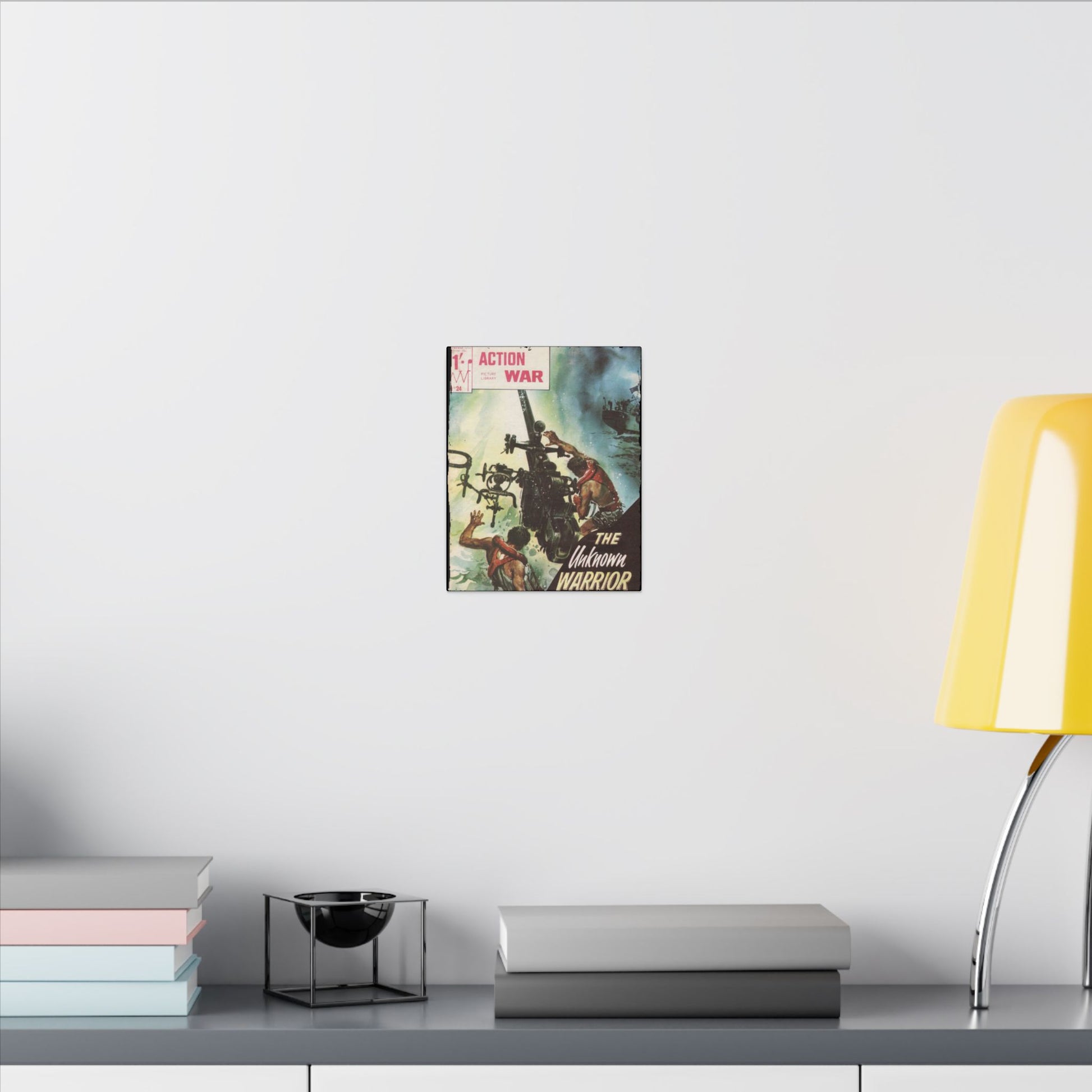 Close-up of the textured canvas surface highlighting the detailed brushstroke pattern and vibrant color application.