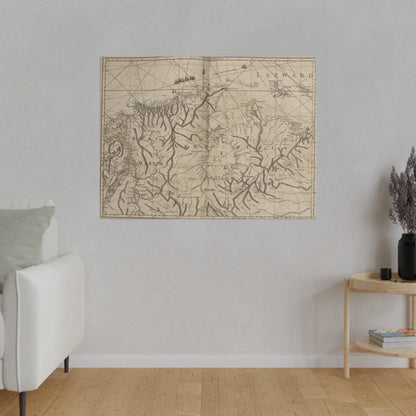 Detailed view of the vibrant coastal landscape with textured canvas brushstrokes highlighting the scene's depth and color