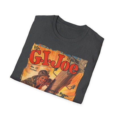 Front neckline close-up highlighting the soft cotton fabric and subtle stitching detail of the G.I. Joe No.17 unisex relaxed
