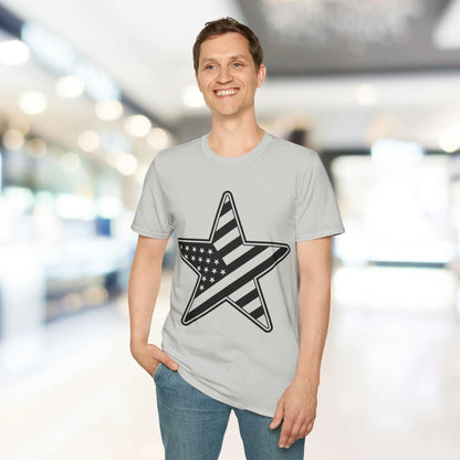 Close-up of the T-shirt's shoulder seam showcasing the smooth black fabric and reinforced stitching for durability.